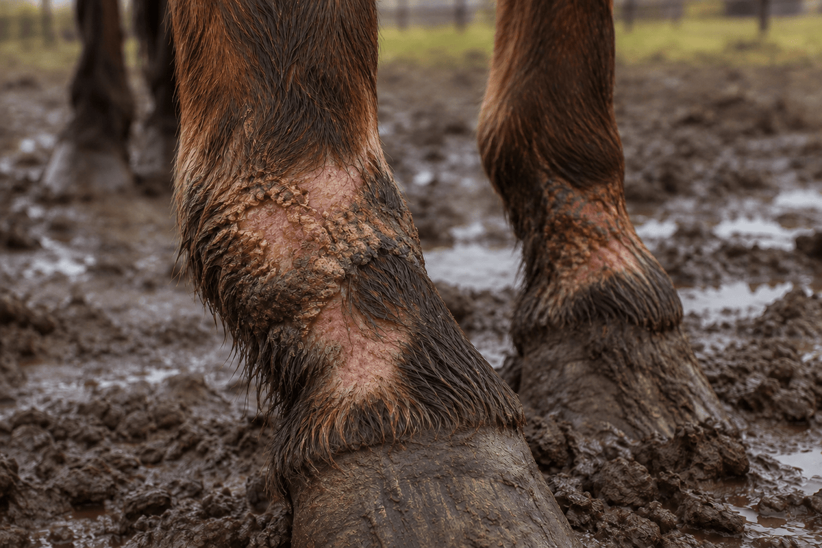 Mauke beim Pferd: Warum nasskaltes Wetter die Haut an den Beinen fordert - B.H. Products GmbH